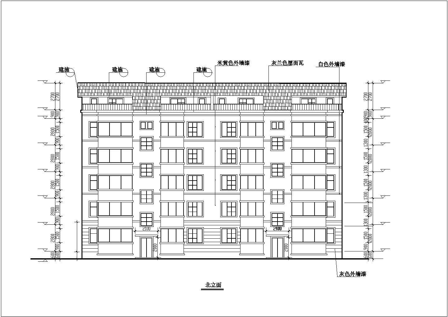 大连市某安置小区6层砖混结构住宅楼建筑设计CAD图纸（含阁楼）