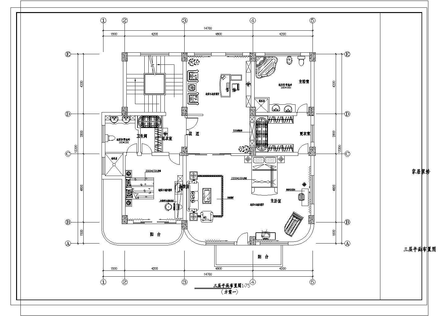 某金豪小区别墅装修CAD室内设计完整方案图