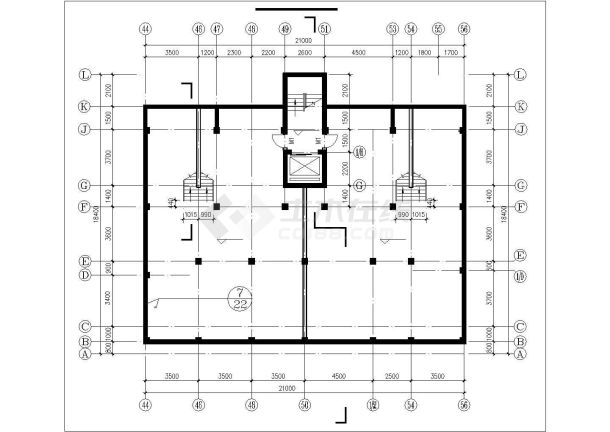 2300平米8层框混结构商住楼建筑设计CAD图纸（1-2层商用）-图一