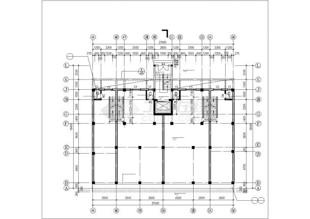 2300平米8层框混结构商住楼建筑设计CAD图纸（1-2层商用）-图二