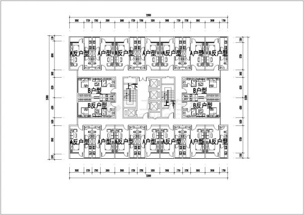 黄冈公寓住宅标准层详细建筑施工图-图二