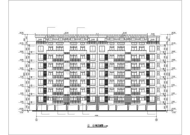 3800平米7层混合结构住宅楼建筑设计CAD图纸（不含阁楼和架空层）-图一