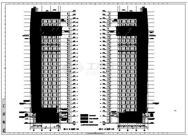 [杭州]26层玻璃幕墙市民中心建筑施工图（含效果图）-图二
