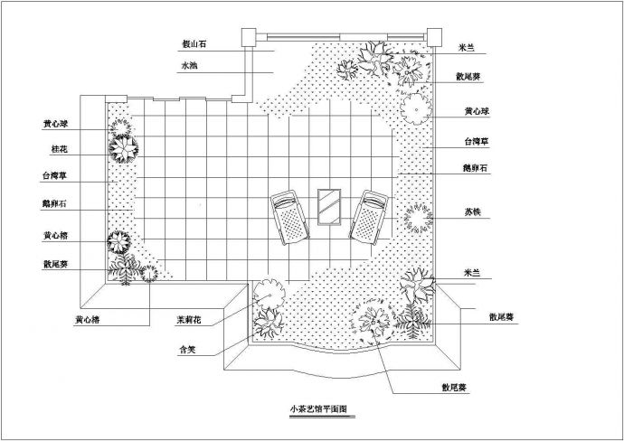 某小茶艺馆装饰初步设计CAD完整节点方案平面图各面立面图_图1