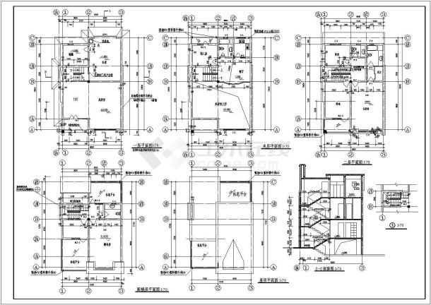 某联排别墅方案CAD详细大样构造完整设计-图二