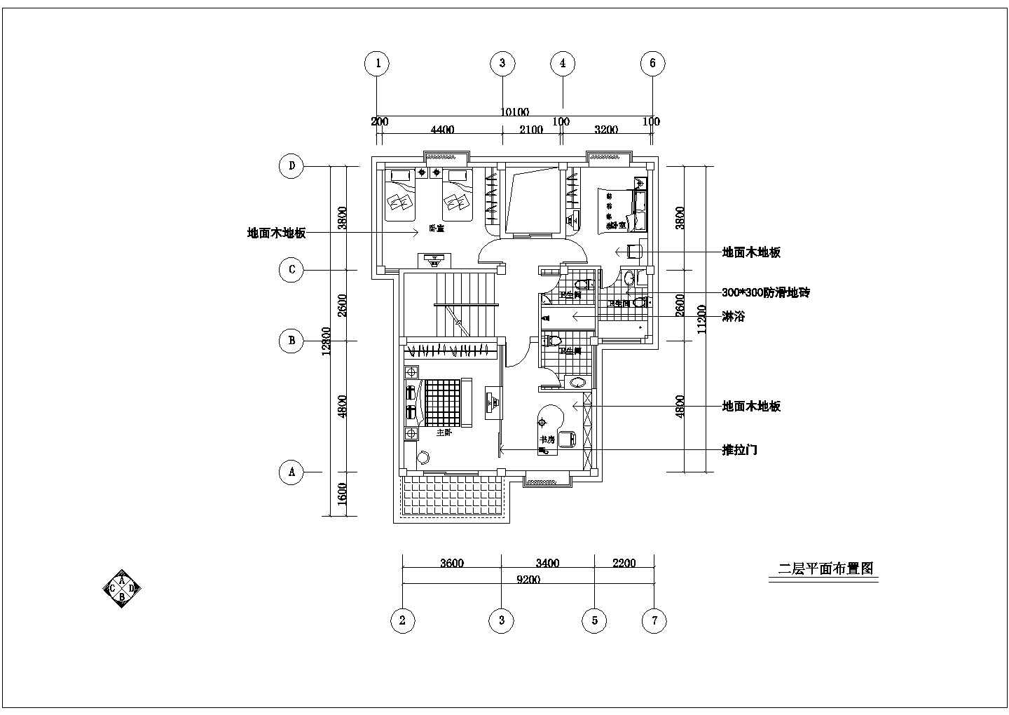 某厦门军干楼别墅装修CAD室内设计完整大样图