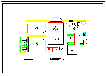 某二层复式房室内装修cad平面施工图-图一