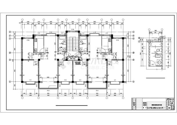 兰州市某小区占地470平米6+1层混合结构住宅楼全套建筑设计CAD图纸-图一