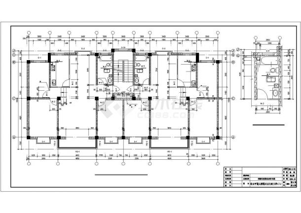 兰州市某小区占地470平米6+1层混合结构住宅楼全套建筑设计CAD图纸-图二