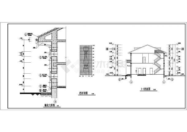 某绿地花园成套别墅建筑CAD全套设计完整施工图-图二