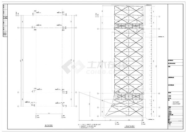 某小区钢结构天桥结构施工图CAD参考详图-图二
