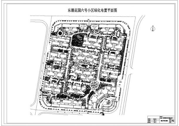 某东湖花园绿化CAD详细大样完整布置平面图-图一