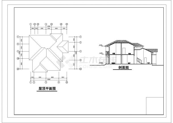 泸州市某现代居住区420平米2层混合结构独栋别墅平立面设计CAD图纸-图一