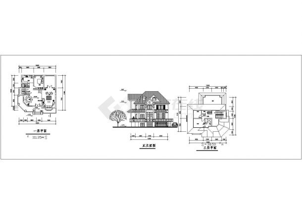 某天鹅湖畔小区别墅CAD详细大样设计方案-图二
