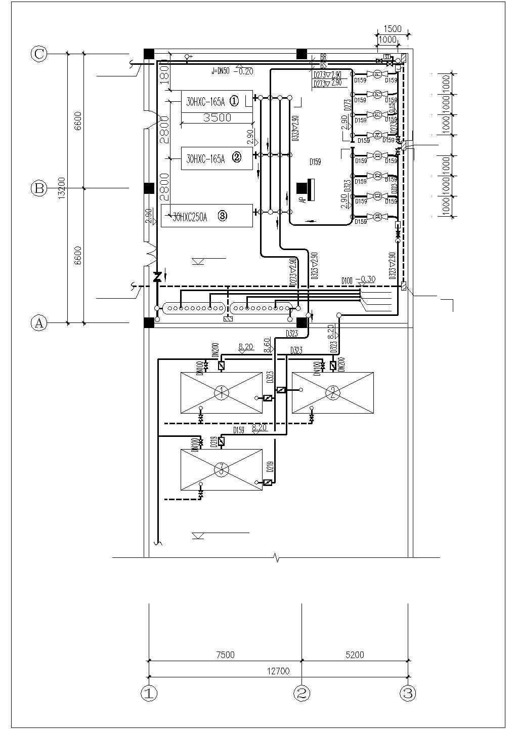 某地药厂机房空调暖通设计cad改造施工图