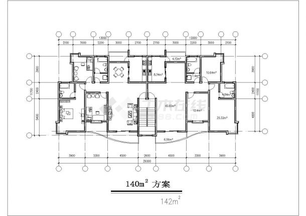 济南市某新建小区145-156平米的三种热门大户型设计CAD图纸-图一