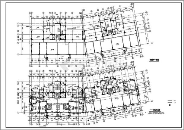厦门市某小区12层框架结构住宅楼建筑设计CAD图纸（不含车库层）-图二