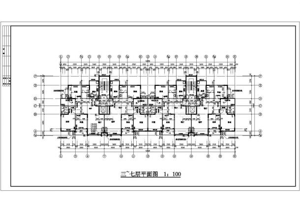 5700平米11层框架结构住宅楼建筑设计CAD图纸（含跃层）-图二