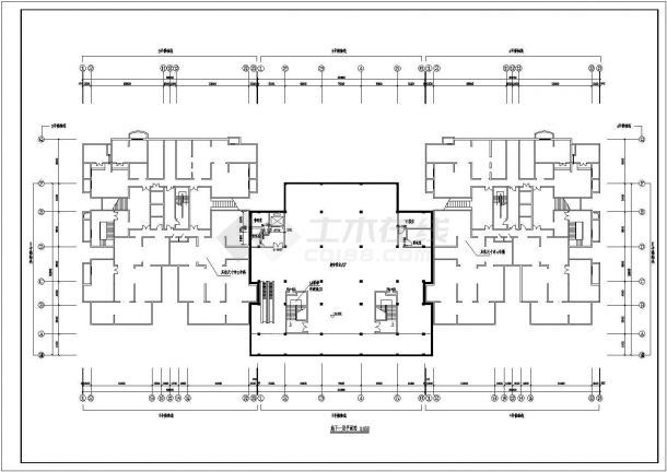 某北京高层商住楼建筑CAD详细设计大样完整施工图纸-图一