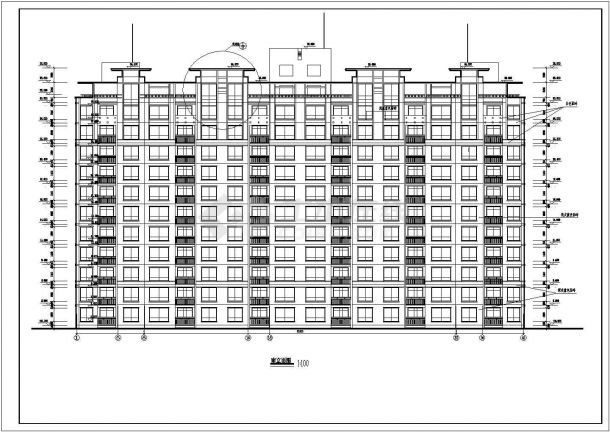 某广视花园高层住宅楼建筑CAD详细大样完整施工图-图一