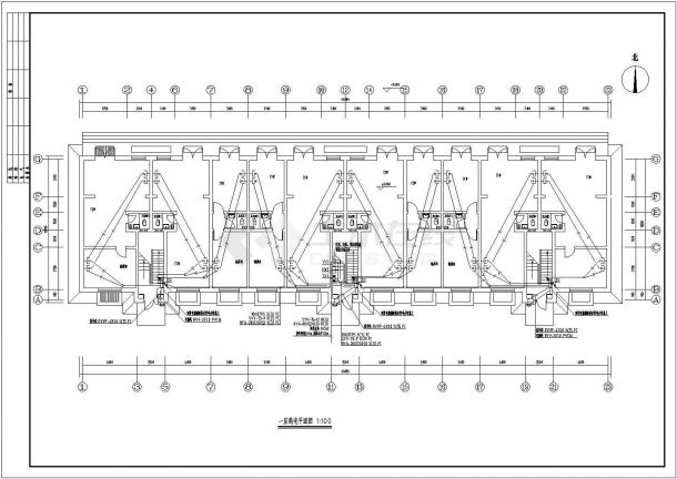 某3单元6层建筑电气施工图设计-图一