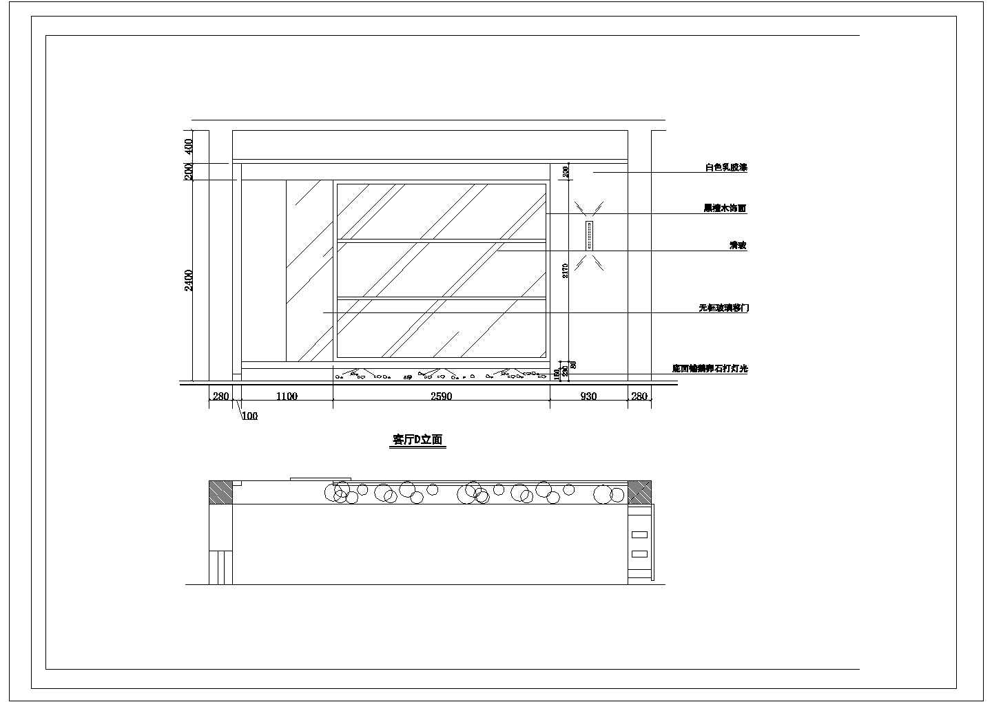 某瑞庭别苑别墅室内装修CAD详细构造大样设计施工图