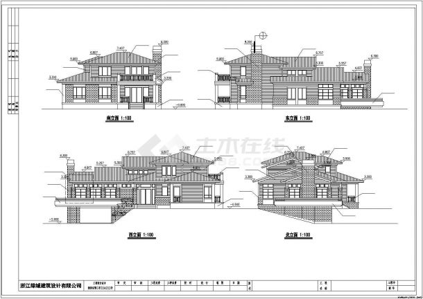 遂宁市长溪村某2层砖混结构豪华乡村别墅建筑设计CAD图纸（含车库层）-图一