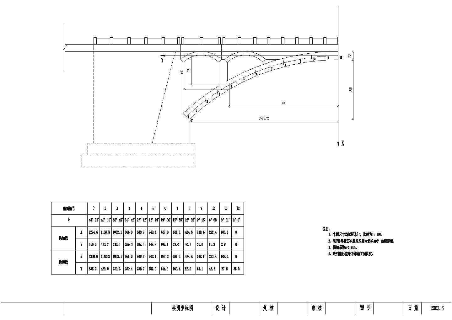 某25m石拱桥建筑设计cad施工图
