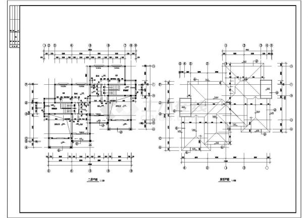 某山体别墅CAD详细完整平面全套施工图-图二