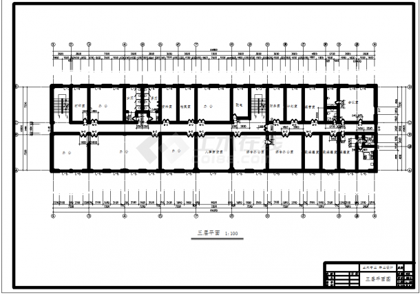 某地多层5443平米框架办公楼（计算书、建筑、结构图纸）-图二
