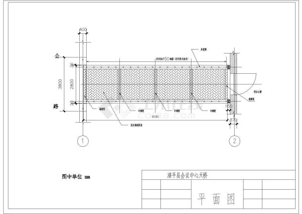 某钢结构连桥设计cad施工图-图一