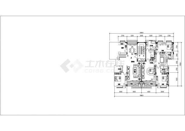 福州塔式小高层户型平面全套施工cad图-图一