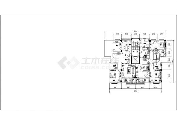 福州塔式小高层户型平面全套施工cad图-图二