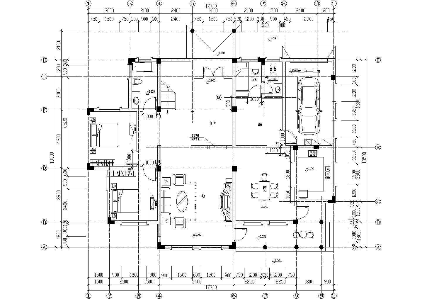 某整套欧式别墅设计CAD详细规划大样装修图
