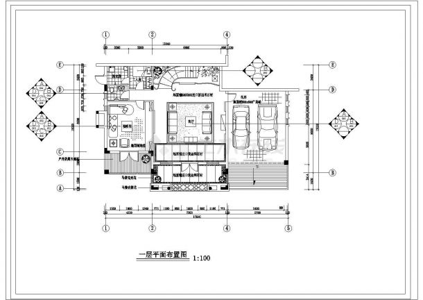 某中天花园库区别墅样板间CAD全套设计施工竣工图-图二