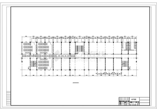 5627平方米五层中学教学楼建筑设计cad图，共一张-图一