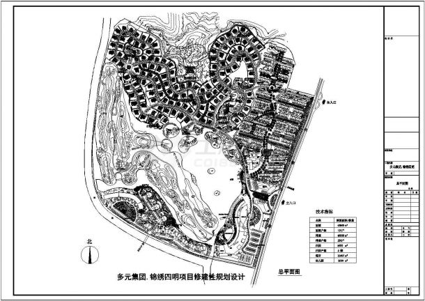 某锦绣花园小区整体规划CAD完整大样设计图-图一