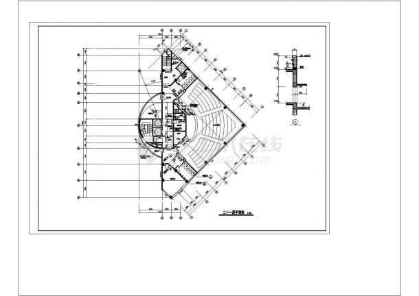 某二十二层大酒店CAD建筑设计施工图-图二