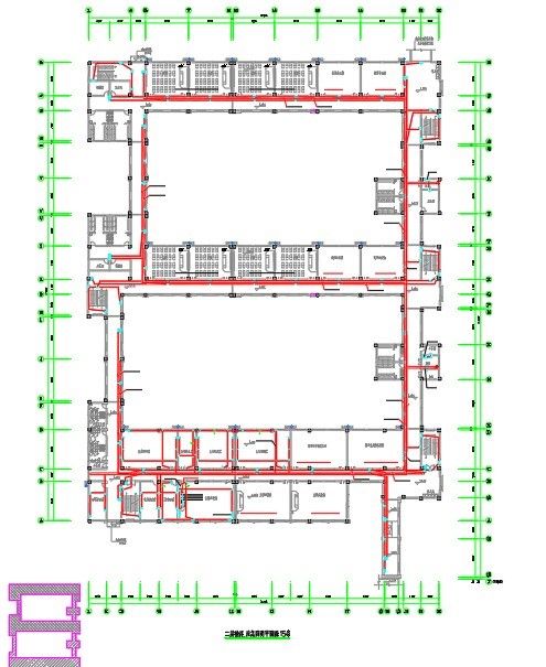 某17090平方米江苏五层中学教学楼电气全套施工CAD图-图二