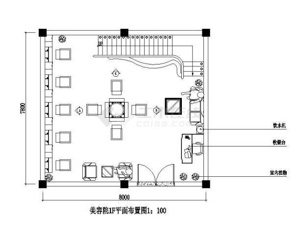 美发美容院室内CAD参考图-图二