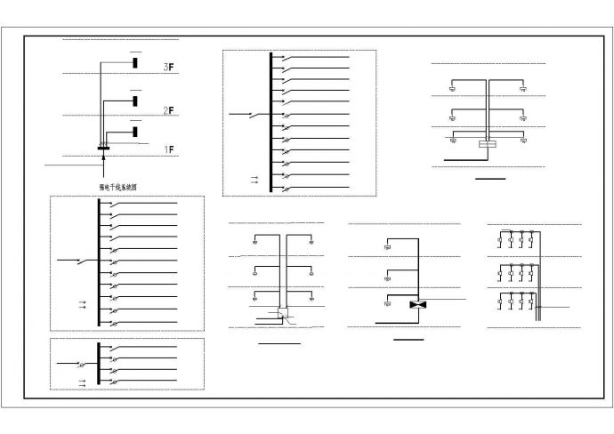 某1710㎡三层小学教学楼电气施工CAD图纸（三级负荷）_图1