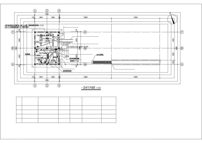 50平方带消控室的门卫（电动伸缩门）--电气_图1