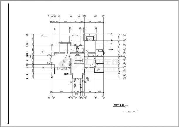 石家庄市某现代村镇292平米2层混合结构单体别墅平立面设计CAD图纸-图二