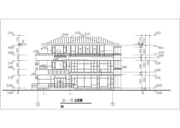 宁波市双桥新村某2层砖混结构单体乡村别墅全套建筑设计CAD图纸-图一