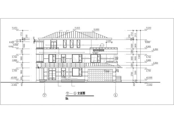 宁波市双桥新村某2层砖混结构单体乡村别墅全套建筑设计CAD图纸-图二