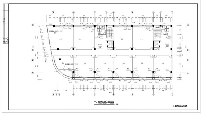 6层办公宿舍综合联建楼给排水工程CAD图纸_图1