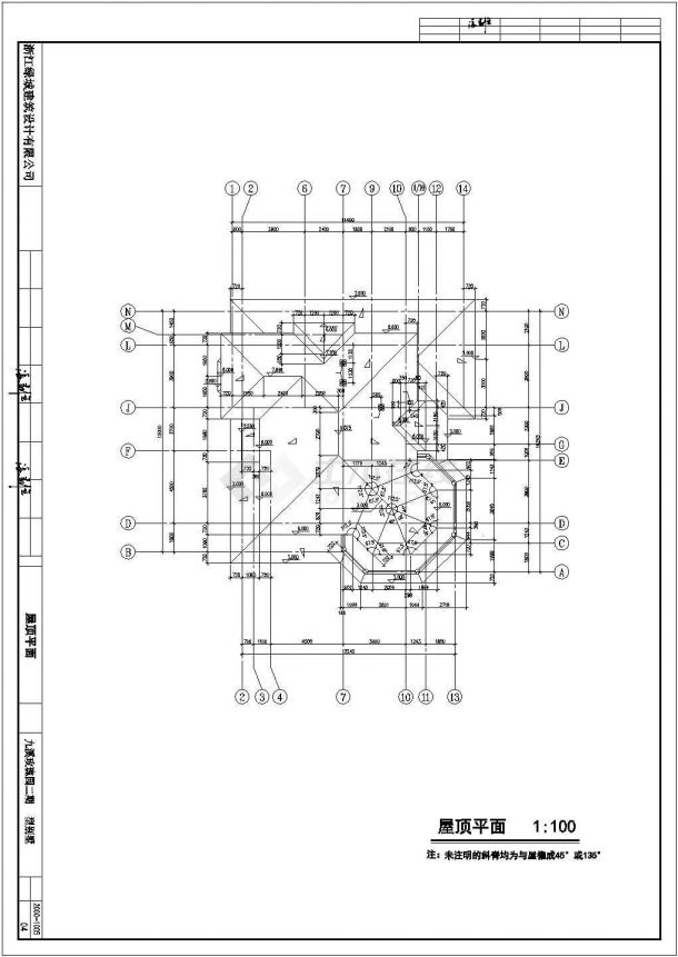 杭州市萧山区某村镇330平米2层砖混结构单体别墅建筑设计CAD图纸-图二