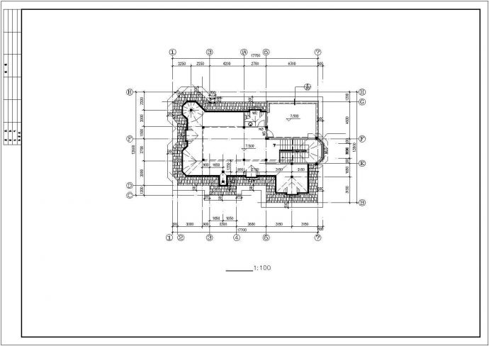 贵阳市某村镇2层砖混结构单体别墅建筑设计CAD图纸（含天面层和夹层）_图1