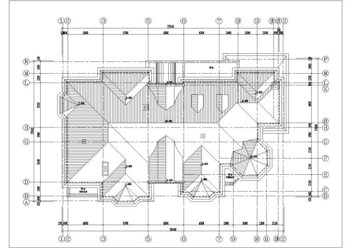 690平米2层框混结构独栋高档别墅建筑设计CAD图纸（2套方案）_图1