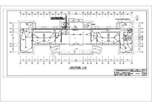 河南某单位五层办公楼电气CAD建筑设计施工图-图一